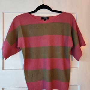 POL Vibrant Pink and Olive Sweater